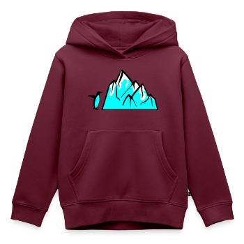 Pinguin Eisberg - Kinder Premium Organic Hoodie - Burgunderrot - Vorne - AI Model Kid Female (0cm)