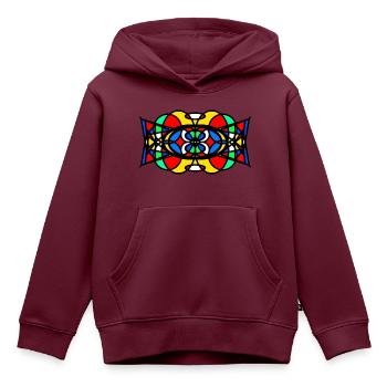 Muster - Kinder Premium Organic Hoodie - Burgunderrot - Vorne - AI Model Kid Female (0cm)