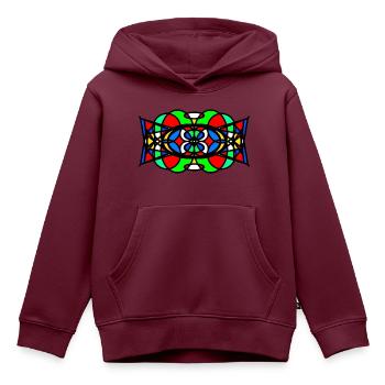 Muster - Kinder Premium Organic Hoodie - Burgunderrot - Vorne - AI Model Kid Female (0cm)