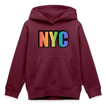 Schwules NYC - Kinder Premium Organic Hoodie - Burgunderrot - Vorne - AI Model Kid Female (0cm)