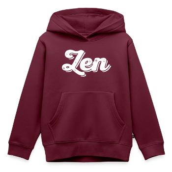 Zen - Kinder Premium Organic Hoodie - Burgunderrot - Vorne - AI Model Kid Female (0cm)