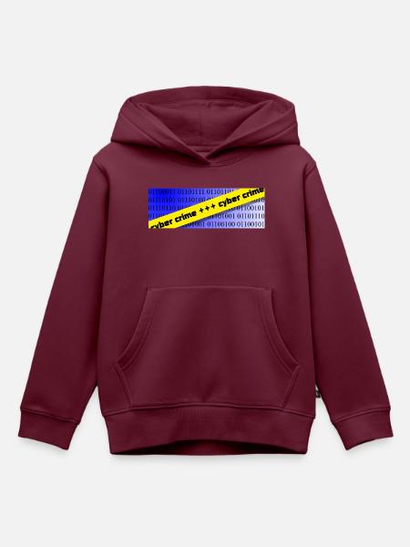 cyber crime - Kinder Premium Organic Hoodie - Burgunderrot