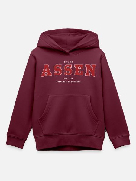 Assen - Kinder Premium Organic Hoodie - Burgunderrot