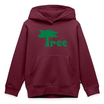 Baum - Kinder Premium Organic Hoodie - Burgunderrot - Vorne - AI Model Kid Female (0cm)