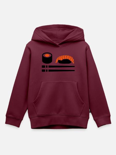 Sushi - Kinder Premium Organic Hoodie - Burgunderrot