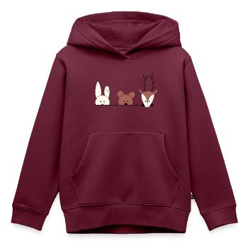 Kuckuck, wer ist da? - Kinder Premium Organic Hoodie - Burgunderrot - Vorne - AI Model Kid Female (0cm)