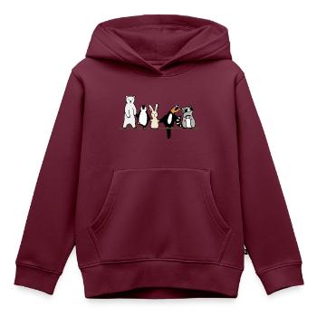 niedliche Tiere - Kinder Premium Organic Hoodie - Burgunderrot - Vorne - AI Model Kid Female (0cm)