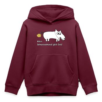 Mein Schweinehund gibt Gas! - Kinder Premium Organic Hoodie - Burgunderrot - Vorne - AI Model Kid Female (0cm)