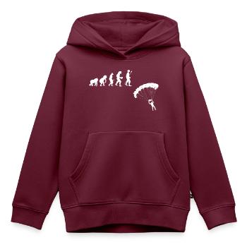 Entwicklung des Fallschirms - Kinder Premium Organic Hoodie - Burgunderrot - Vorne - AI Model Kid Female (0cm)
