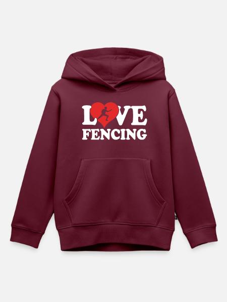 Fechten - Kinder Premium Organic Hoodie - Burgunderrot