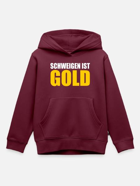 schweigen ist gold - Kinder Premium Organic Hoodie - Burgunderrot