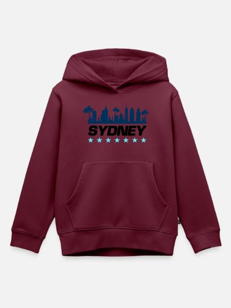 sydney stadt - Kinder Premium Organic Hoodie - Burgunderrot