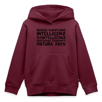 Matura - Kinder Premium Organic Hoodie - Burgunderrot - Vorne - AI Model Kid Female (0cm)