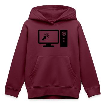 Computer - Kinder Premium Organic Hoodie - Burgunderrot - Vorne - AI Model Kid Female (0cm)