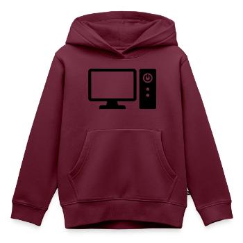 Computer - Kinder Premium Organic Hoodie - Burgunderrot - Vorne - AI Model Kid Female (0cm)