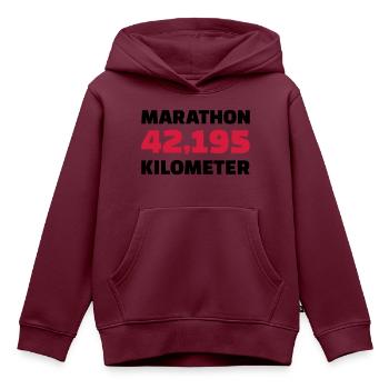 Marathon - Kinder Premium Organic Hoodie - Burgunderrot - Vorne - AI Model Kid Female (0cm)