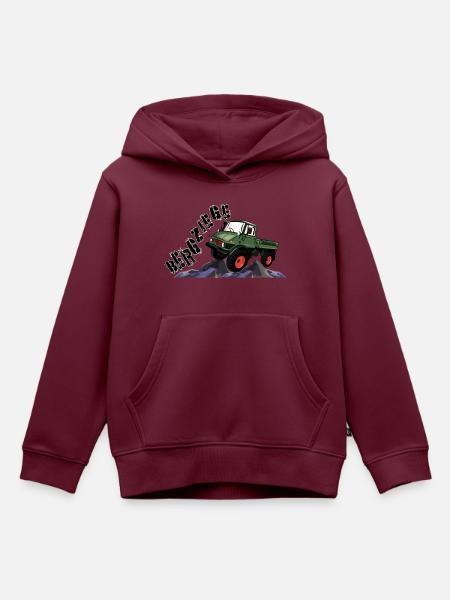 Bergziege - Unimog - Offroad - Oldtimer - Kinder Premium Organic Hoodie - Burgunderrot