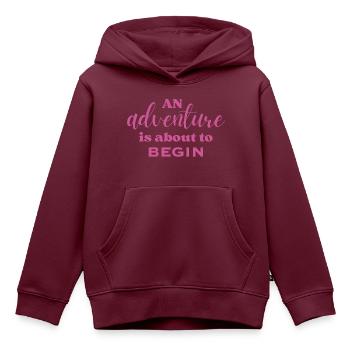 Weltreise, Auswandern und Auslandsjahr - Kinder Premium Organic Hoodie - Burgunderrot - Vorne - AI Model Kid Female (0cm)