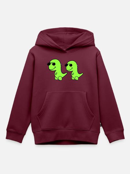 cool dinos - Kinder Premium Organic Hoodie - Burgunderrot