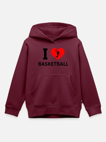 Basketball - Kinder Premium Organic Hoodie - Burgunderrot