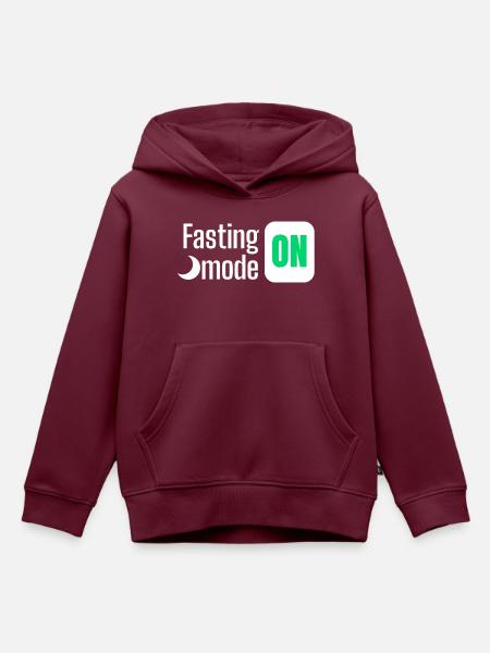 Fastenmodus AUF Textgestaltung - Kinder Premium Organic Hoodie - Burgunderrot