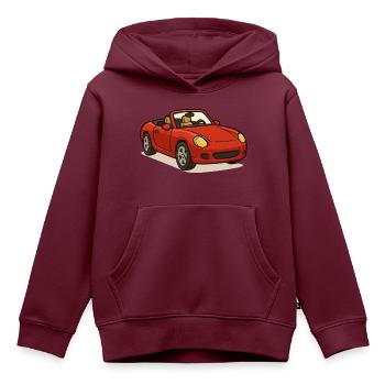 Auto Cabrio - Kinder Premium Organic Hoodie - Burgunderrot - Vorne - AI Model Kid Female (0cm)