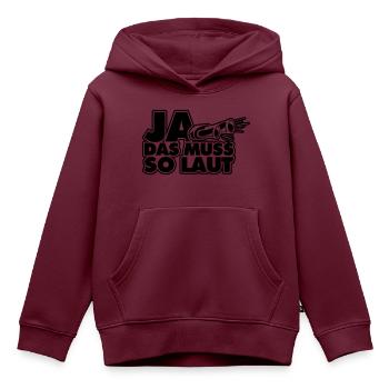 ja das muss so laut - Kinder Premium Organic Hoodie - Burgunderrot - Vorne - AI Model Kid Female (0cm)