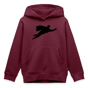 held - Kinder Premium Organic Hoodie - Burgunderrot - Vorne - AI Model Kid Female (0cm)