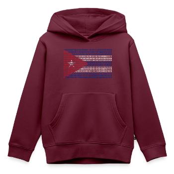 Kuba Flagge Binärcode Bit Byte Binär Informatik PC - Kinder Premium Organic Hoodie - Burgunderrot - Vorne - AI Model Kid Female (0cm)