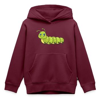 Raupe - Kinder Premium Organic Hoodie - Burgunderrot - Vorne - AI Model Kid Female (0cm)