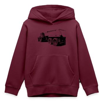 Traktor - Kinder Premium Organic Hoodie - Burgunderrot - Vorne - AI Model Kid Female (0cm)