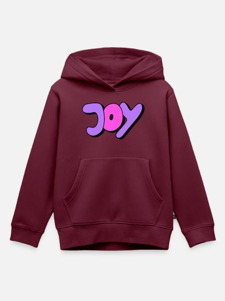 Joy - Kinder Premium Organic Hoodie - Burgunderrot