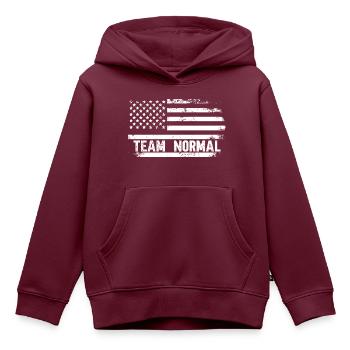 Team Normal - Kinder Premium Organic Hoodie - Burgunderrot - Vorne - AI Model Kid Female (0cm)