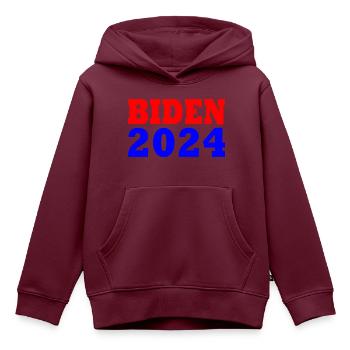 Joe Biden 2024 - Kinder Premium Organic Hoodie - Burgunderrot - Vorne - AI Model Kid Female (0cm)