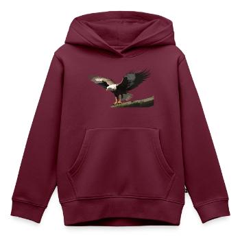 Adler auf dem Ast - Kinder Premium Organic Hoodie - Burgunderrot - Vorne - AI Model Kid Female (0cm)