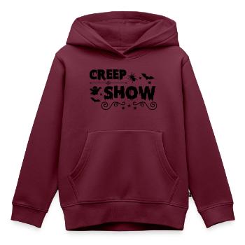 creep show - Kinder Premium Organic Hoodie - Burgunderrot - Vorne - AI Model Kid Female (0cm)