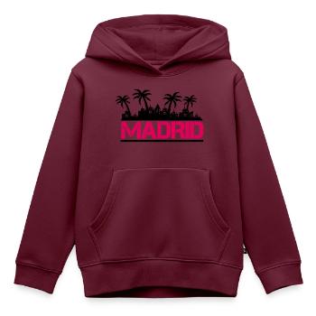 madrid - Kinder Premium Organic Hoodie - Burgunderrot - Vorne - AI Model Kid Female (0cm)