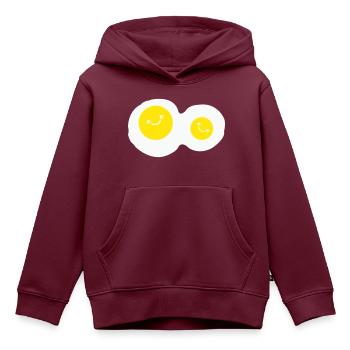 spiegeleier smile - Kinder Premium Organic Hoodie - Burgunderrot - Vorne - AI Model Kid Female (0cm)