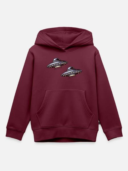 ufos - Kinder Premium Organic Hoodie - Burgunderrot