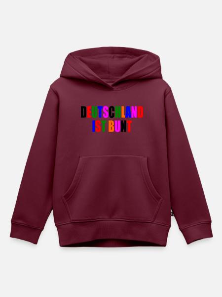 Deutschland ist bunt - Kinder Premium Organic Hoodie - Burgunderrot