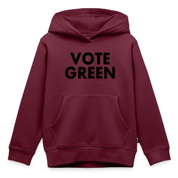 Vote green - Kinder Premium Organic Hoodie - Burgunderrot - Vorne - AI Model Kid Female (0cm)