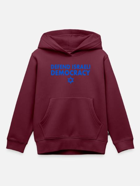 Defend israeli democracy - Kinder Premium Organic Hoodie - Burgunderrot