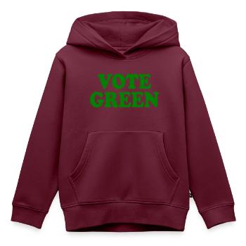 Vote green - Kinder Premium Organic Hoodie - Burgunderrot - Vorne - AI Model Kid Female (0cm)