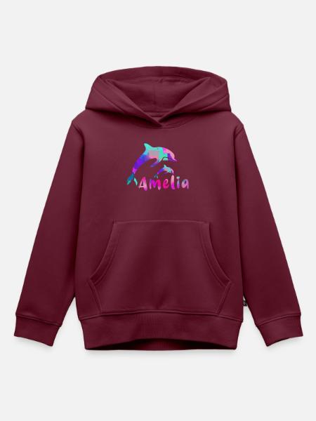 amelia ,define, bunt,name, malerei - Kinder Premium Organic Hoodie - Burgunderrot