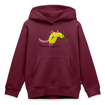 Vogel / Vogel-Abbildung - Kinder Premium Organic Hoodie - Burgunderrot - Vorne - AI Model Kid Female (0cm)