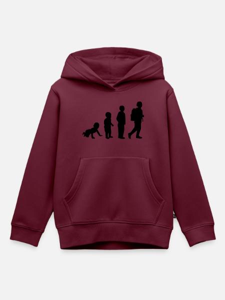 Schüler - Kinder Premium Organic Hoodie - Burgunderrot