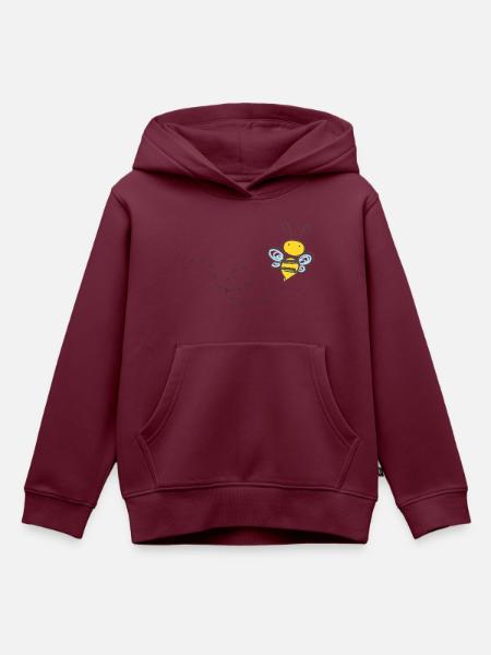 bee - Kinder Premium Organic Hoodie - Burgunderrot