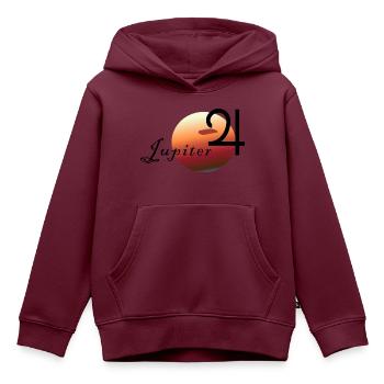 Jupiter - Kinder Premium Organic Hoodie - Burgunderrot - Vorne - AI Model Kid Female (0cm)