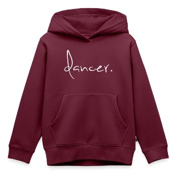 Dancer Tänzer Tanzen Schriftzug - Kinder Premium Organic Hoodie - Burgunderrot - Vorne - AI Model Kid Female (0cm)