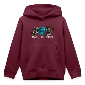 Country Musik ländlich Landei Countrymusiker Mom - Kinder Premium Organic Hoodie - Burgunderrot - Vorne - AI Model Kid Female (0cm)